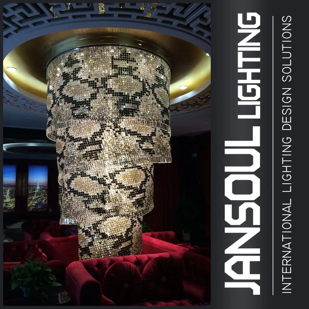 Luxury appearance large snake skin mexican baroque crystal chandelier for foyer deco