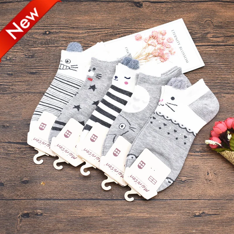 Spring Popular Animal  Pattern Cute Cartoon Cotton Crew Women Ladies Socks