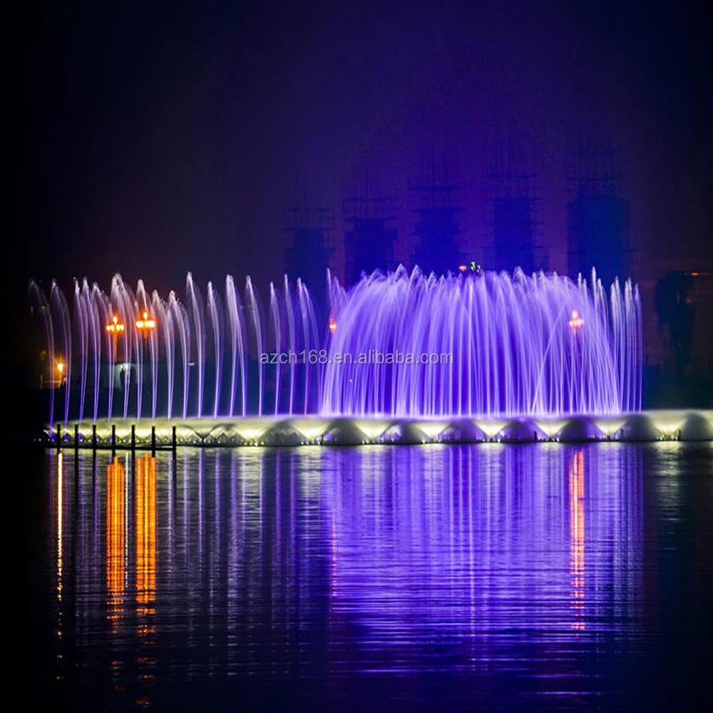 Large Music Dancing Water Fountain Round Fountain on Lake Design by Rainbows Fountain