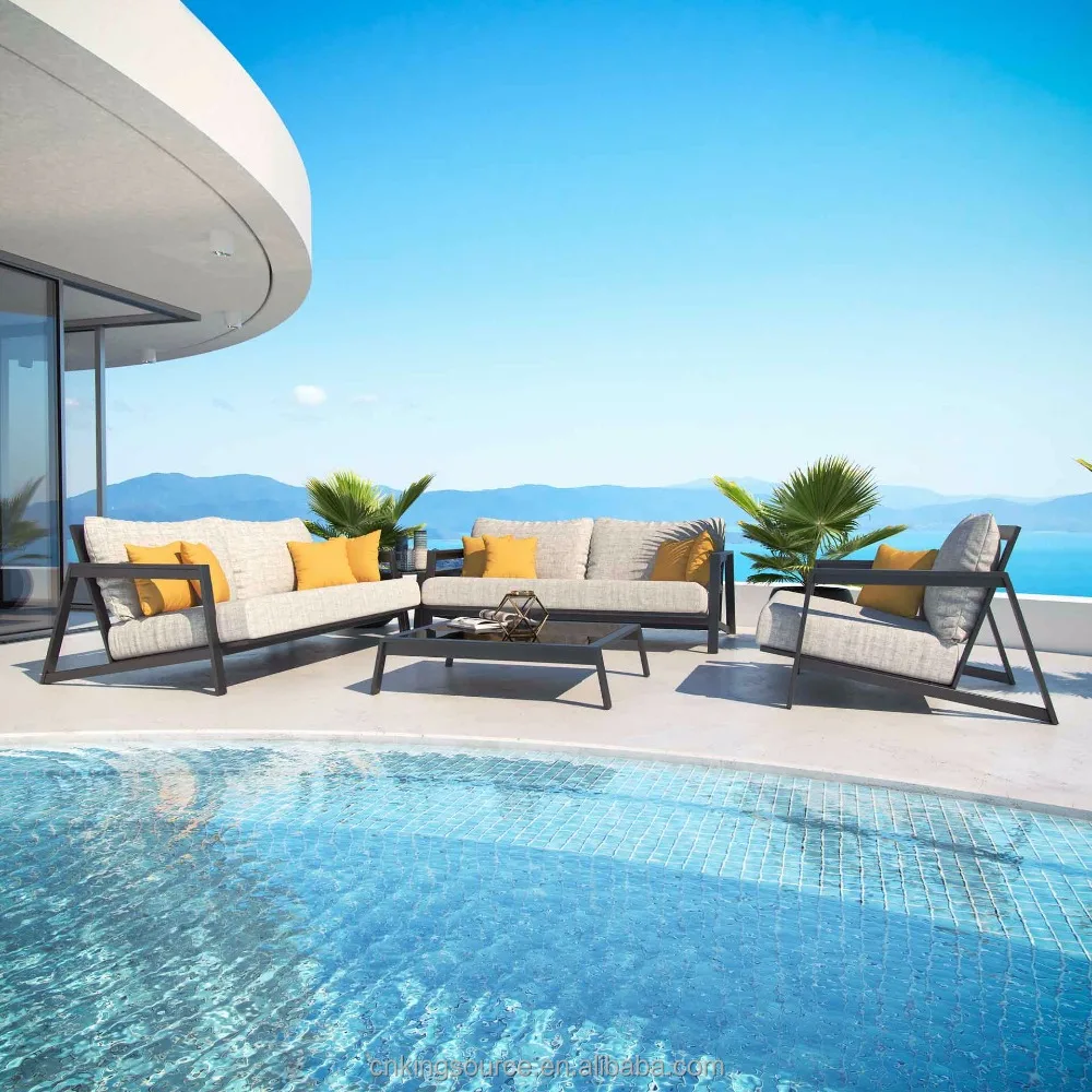
All weather garden outdoor metal sofa set aluminum furniture 