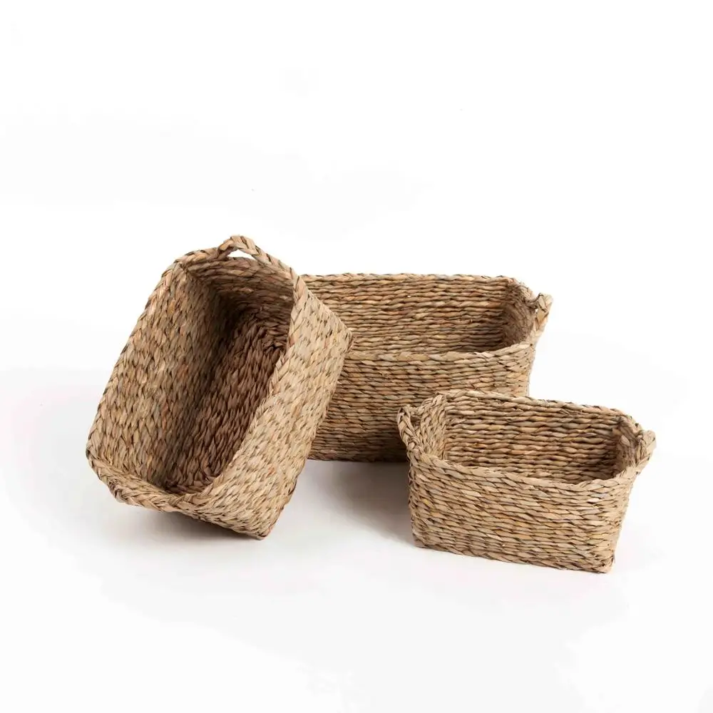 2022 Wholesale Customized Eco-friendly In Door Straw Storage Durable Woven Handmade  Seagrass  Storage Baskets Hamper