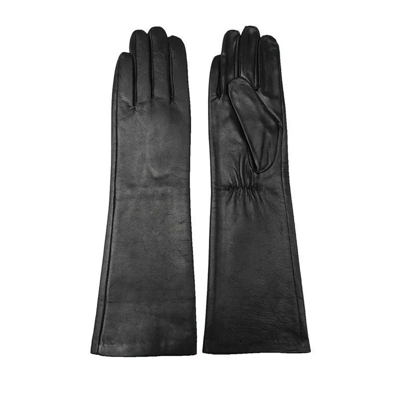 
Black elegant China fashion ladies long opera women leather gloves 