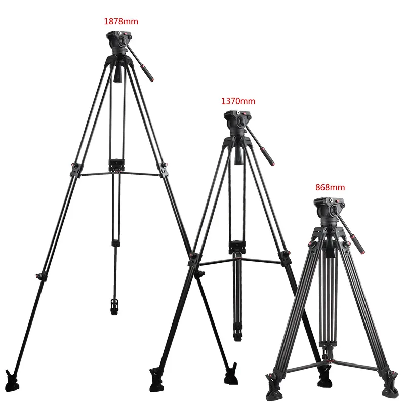 Cayer BV25LH Hot selling carbon fiber tripod kit professional video camera tripod with horsehoof rubber feet 3 sections
