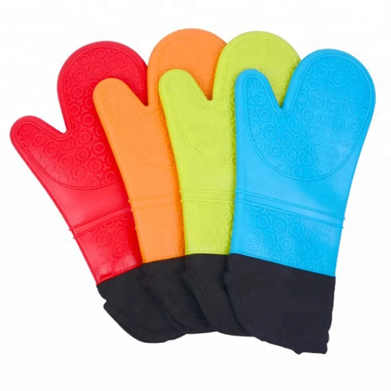 
Silicone Oven Mitts Professional Heat Resistant Pot Holder Baking Gloves 