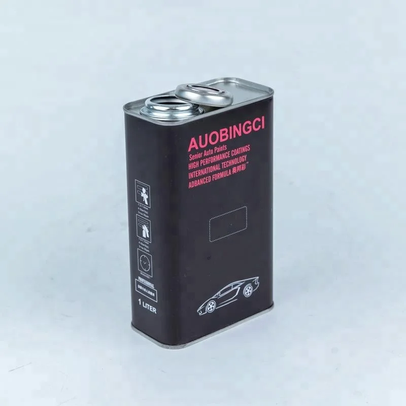 4 liter F-style Matte Printing Car Oil Paint Tin Cans with Metal Pressure Cap Fold Down Plastic Handle