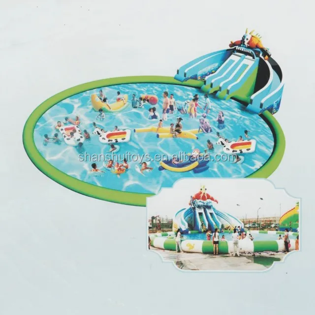 2023 Manufacturer inflatable water toys amusement park equipment,giant inflatable water park with pool and slide games for sale