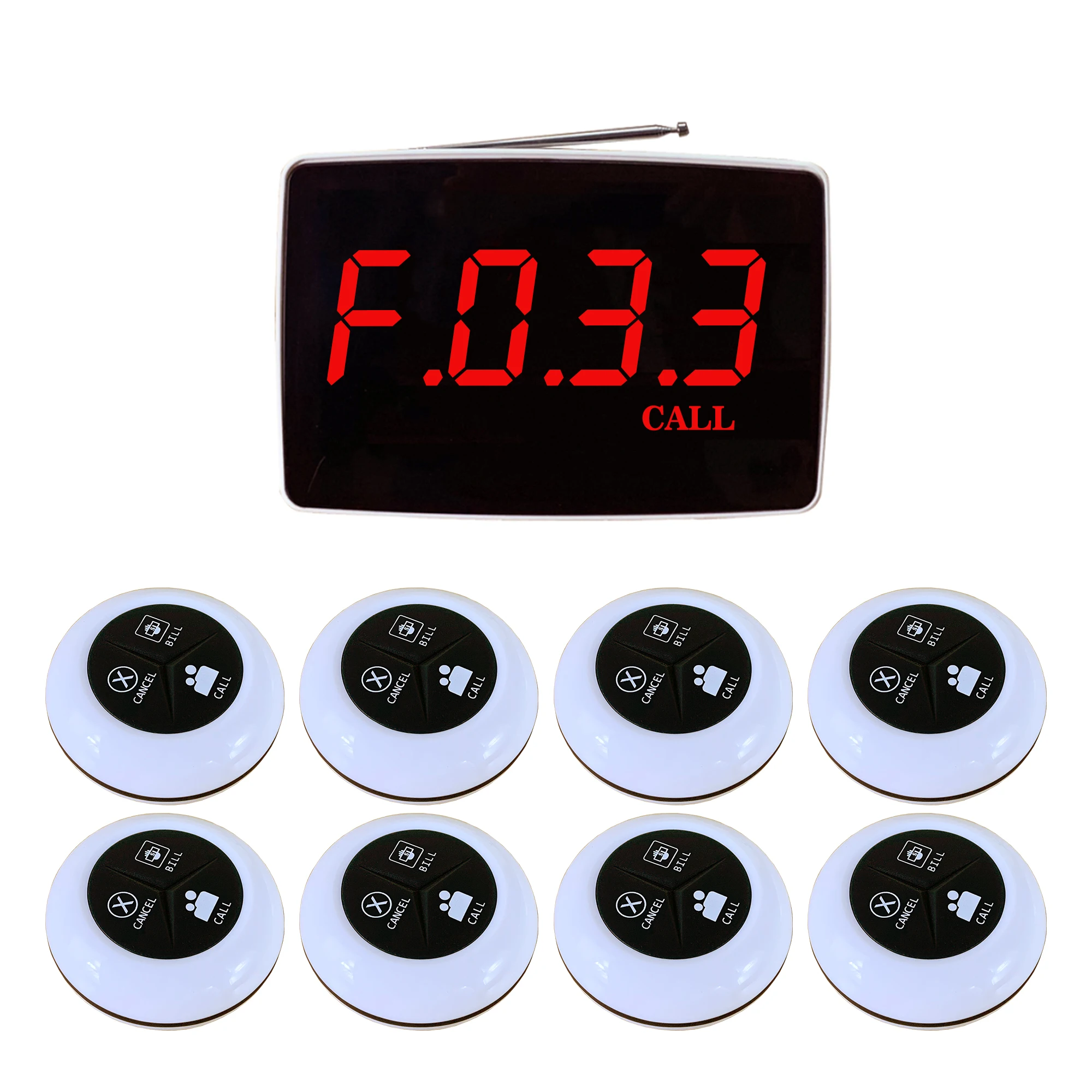 Artom newest Wireless restaurant table waiter Call system with 10 water proof call button with thicker pad