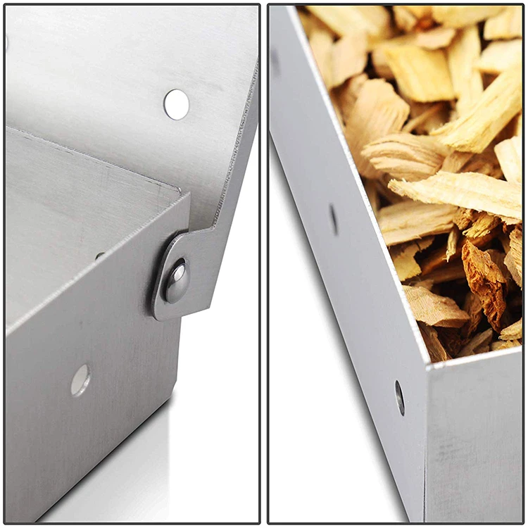 Barbeque Smoker Box - Stainless Steel Wood Chip Smoke Box