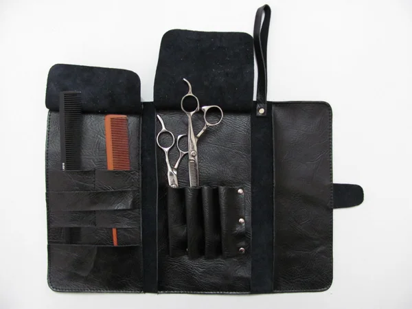 Black Cowhide Hair Scissor Pouch TY-SC-10