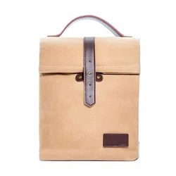 Вощеная сумка для ланча, изолированная Холщовая Сумка-холодильник для пикника, водонепроницаемая сумка для ланча