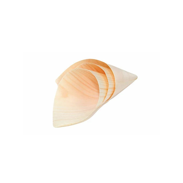 China manufacturer biodegradable wooden products disposable pine ice cream cup cone