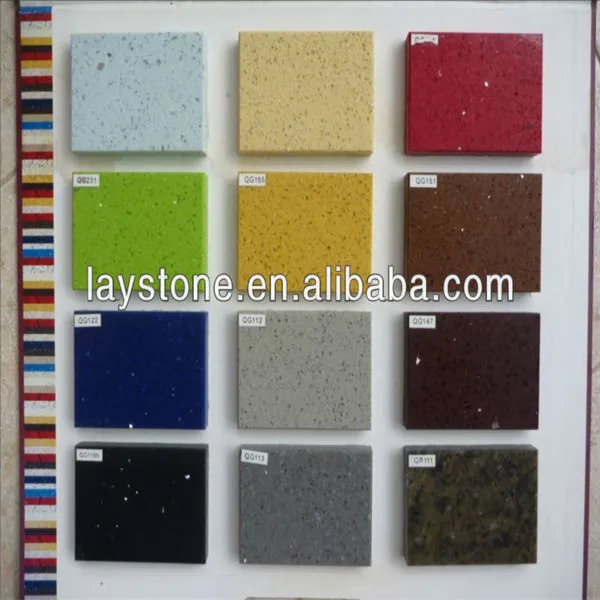 cheap green colorful Artificial quartz stone slab