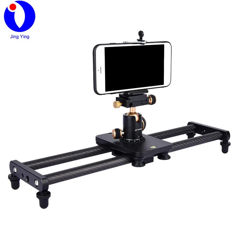 JingYing best 40CM carbon fiber cell phone video DSLR camera slider for mobile phone camera