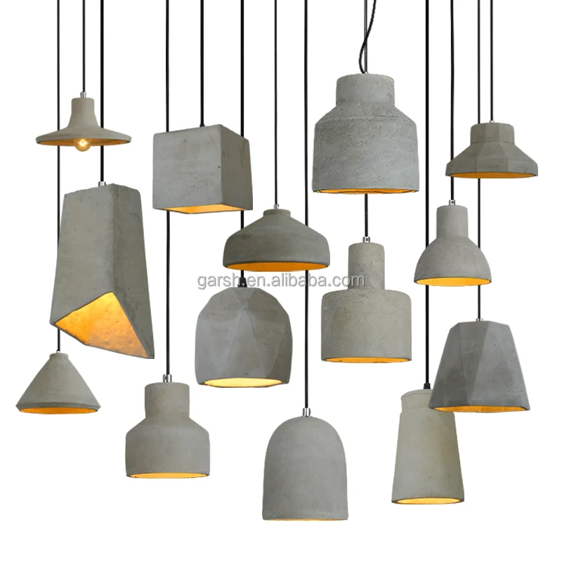 Loft Indoor Cement Lamps Modern Retro Concrete Pendant Light