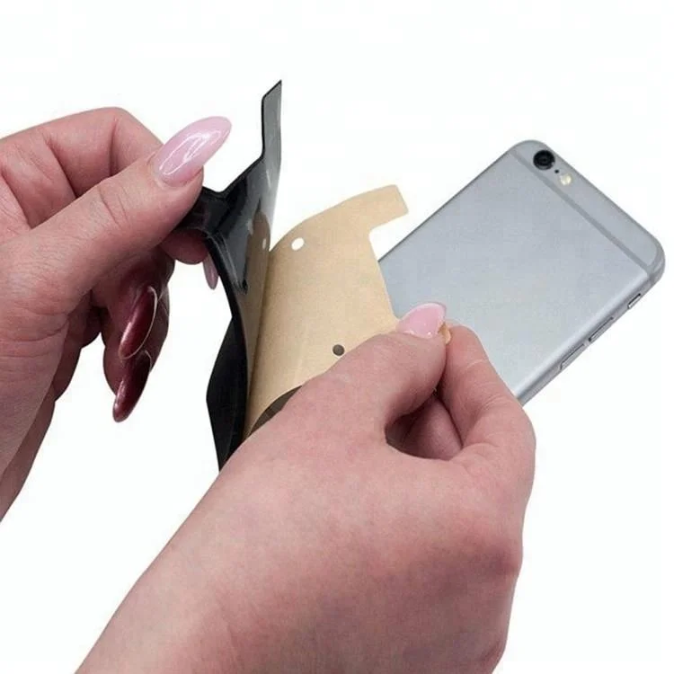Wholesale High Quality Rubber Card Holder Strong Adhesive Phone Wallet Sticker With Logo
