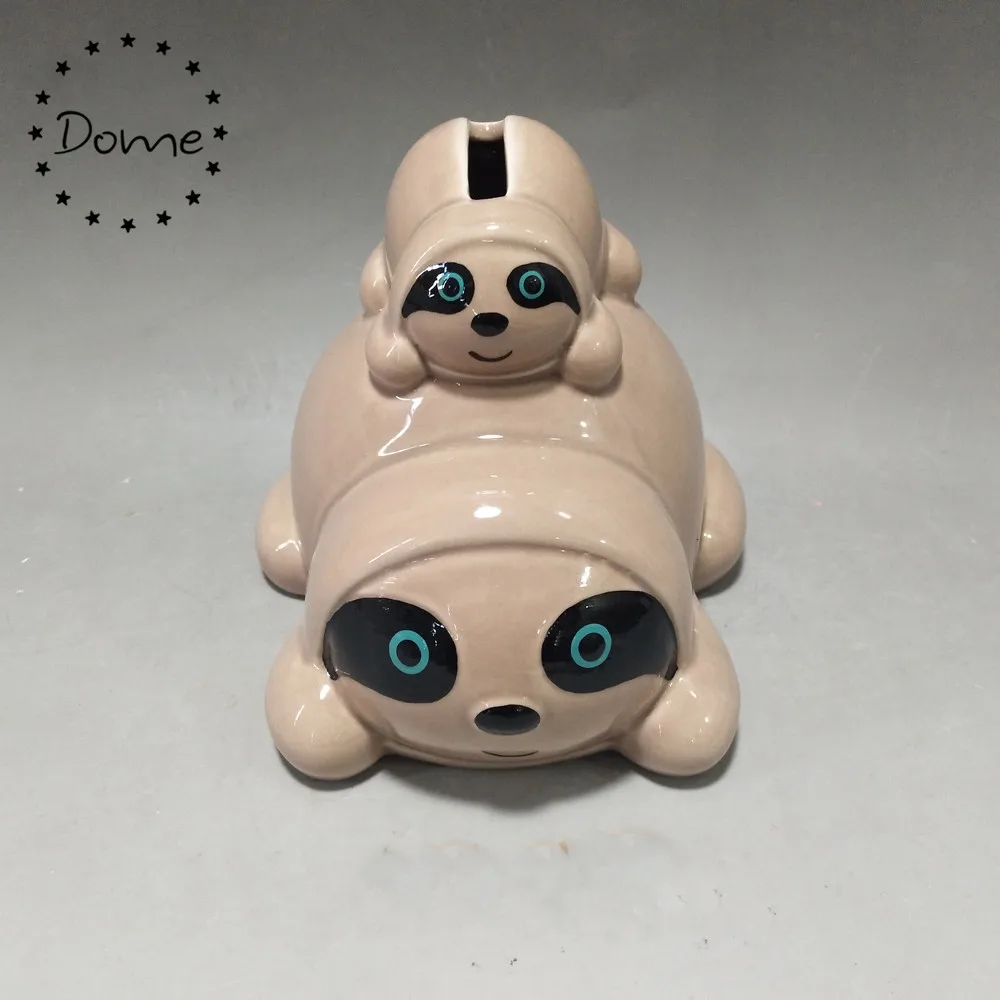 2019 New Design Animal Shape Ceramic Sloth Piggy Bank  Coin Box