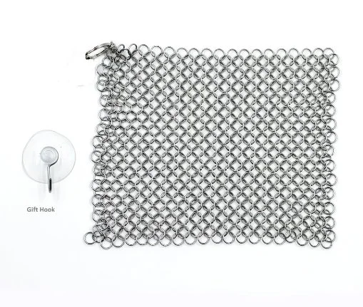 Chainmail Mesh Scrubber The Ringer Stainless Steel Chainmail Cast Iron Cleaner