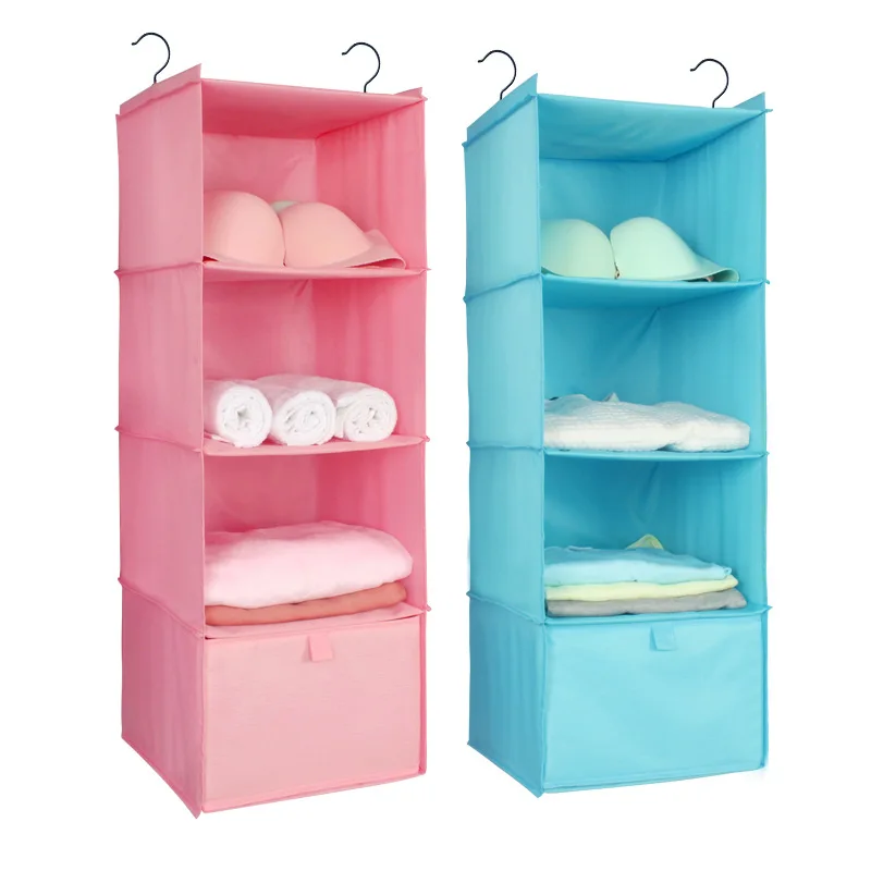 3/4/6 Section Closet Organizer Hanging Shelves with double Metal hook