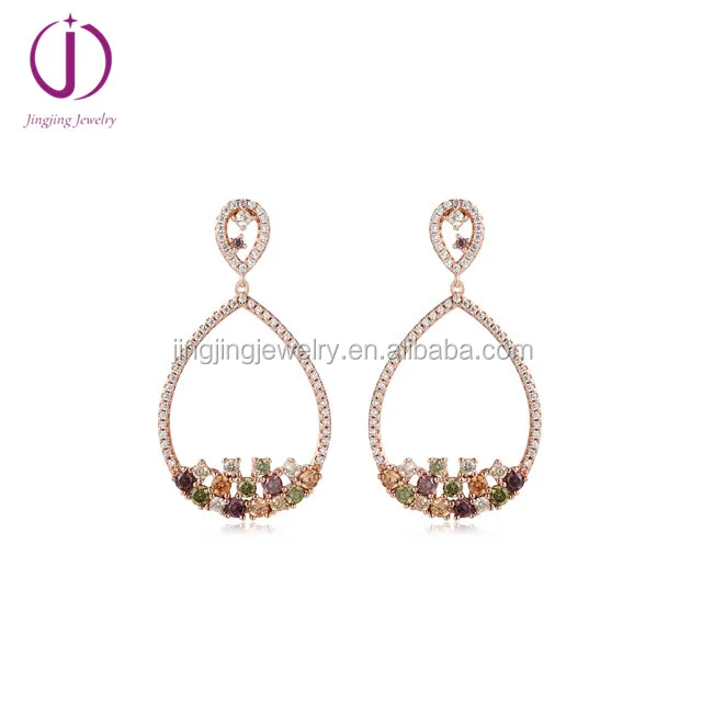 2021 earring wholesale hoop korean handmade earrings in rose gold plated