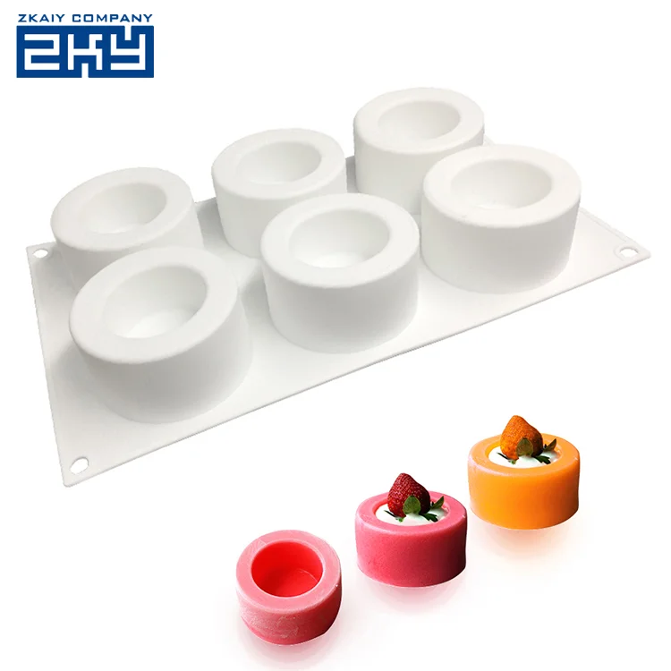 6 отверстий 3D Пудинг Форма чашки десертов силиконовые мусс для выпечки тортов