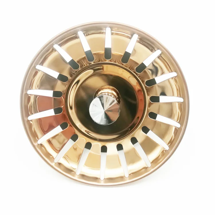 Ningbo Jutye Sink Stopper 78mm sink plug Stainless steel Waste Plug Basin Stainer UK gold itchen sink strainer