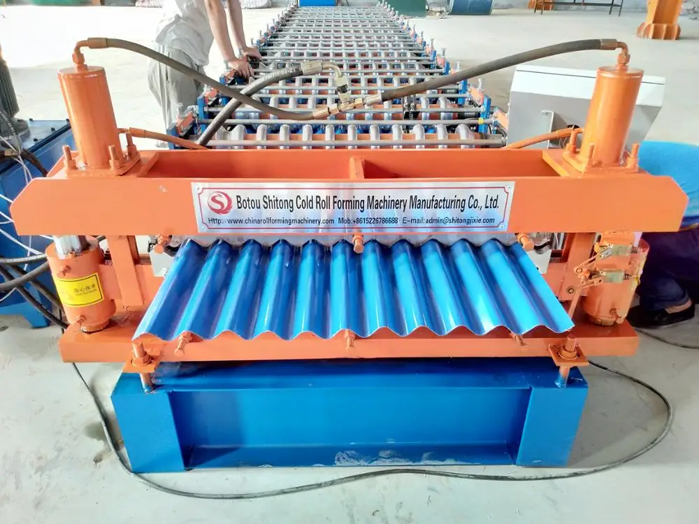 double layer metal roof panel corrugated shape tile and wall use roll forming machine