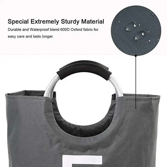 Hot Sale Laundry Wash Bag With Handmade Dirty Laundry Bag With Aluminum Handles