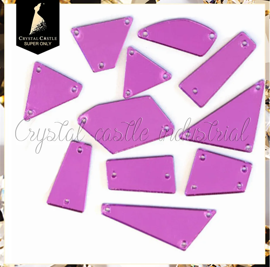 Wholesale large flatback mirror acrylic gems slab sewing rhinestones and mirror stones for costume dance dresses