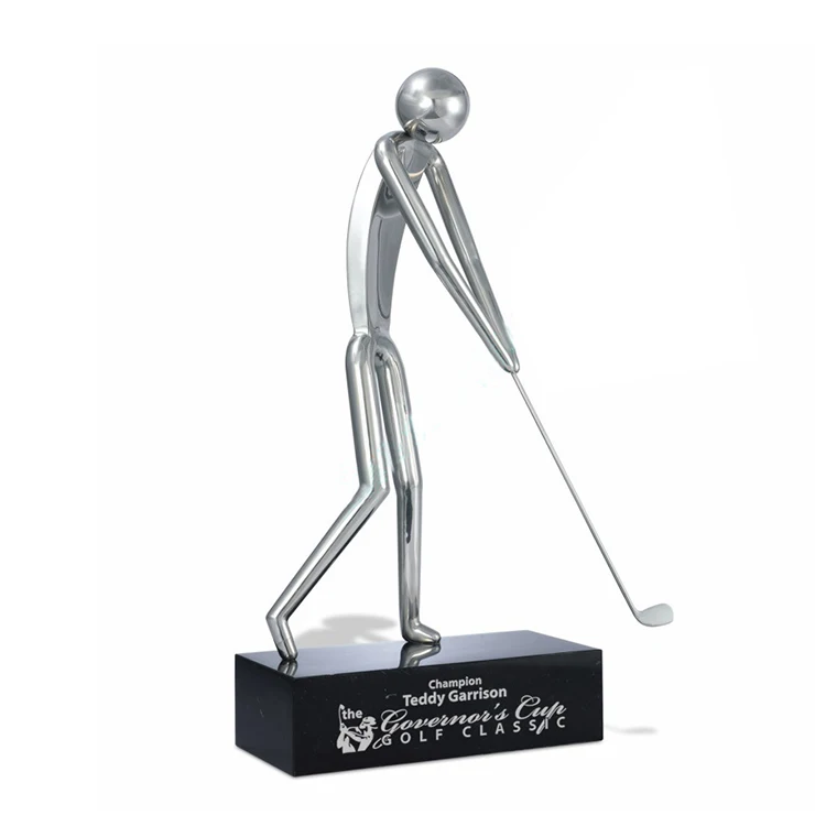 Wholesale Custom Metal Golf Trophy Gold Golf Award Statue