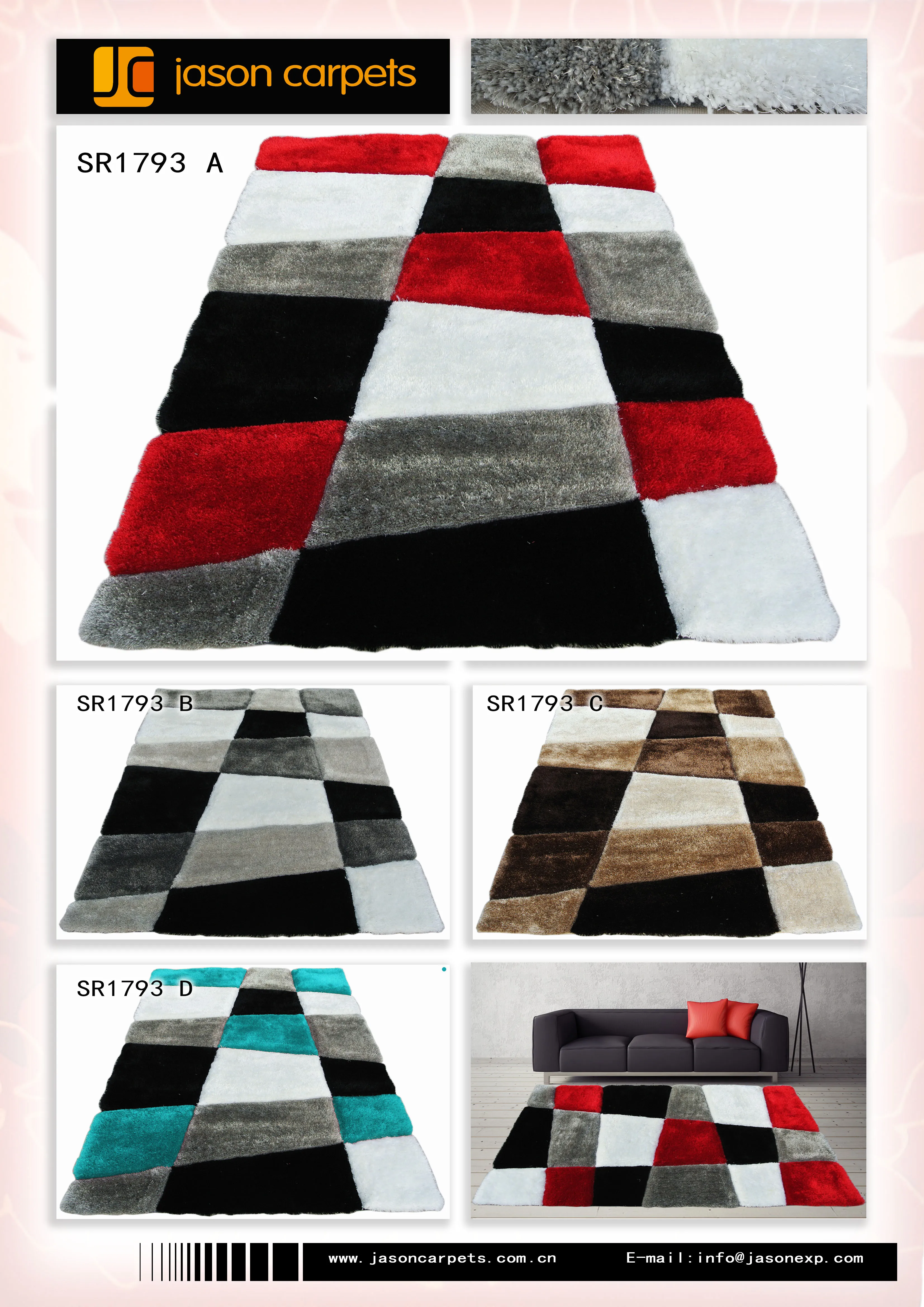 Tianjin Factory 100%polyester Geometric Design 3d Floor Shaggy Carpet/alfombras Living Room Carpet