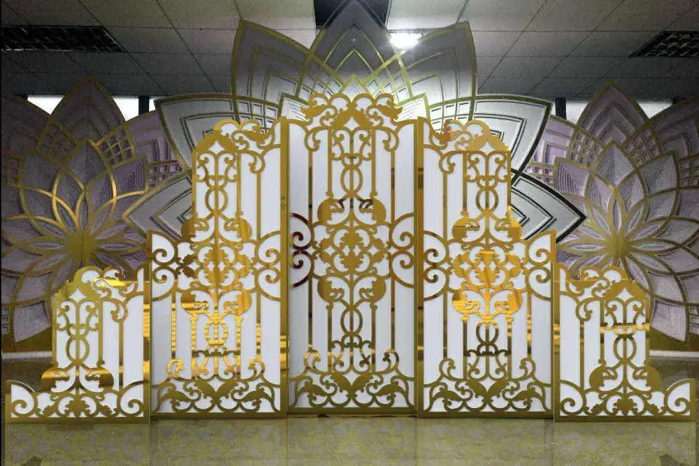 Wholesale Luxury Newest Golden MONET Wedding Backdrop for Wedding Event Decoration