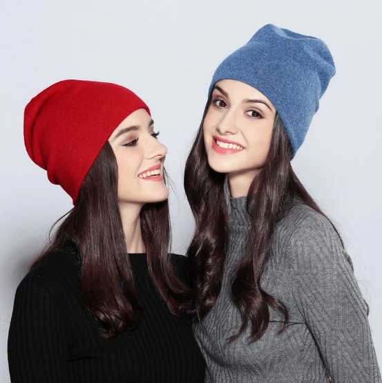 
Fashion Solid stretchable knitted beanies women hats casual knit knitted hats crochet beanies men ski caps Wool knit hats 