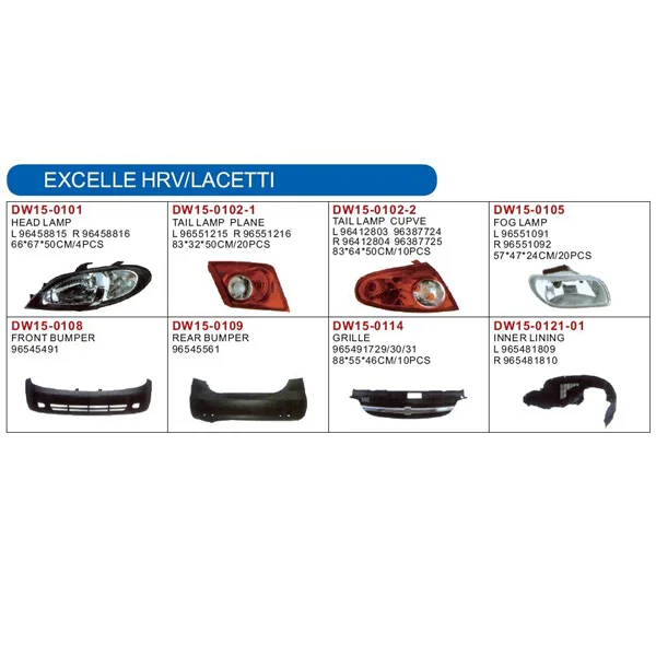 DAEWOO EXCELLE HRV/LACETTI auto lamp and body parts