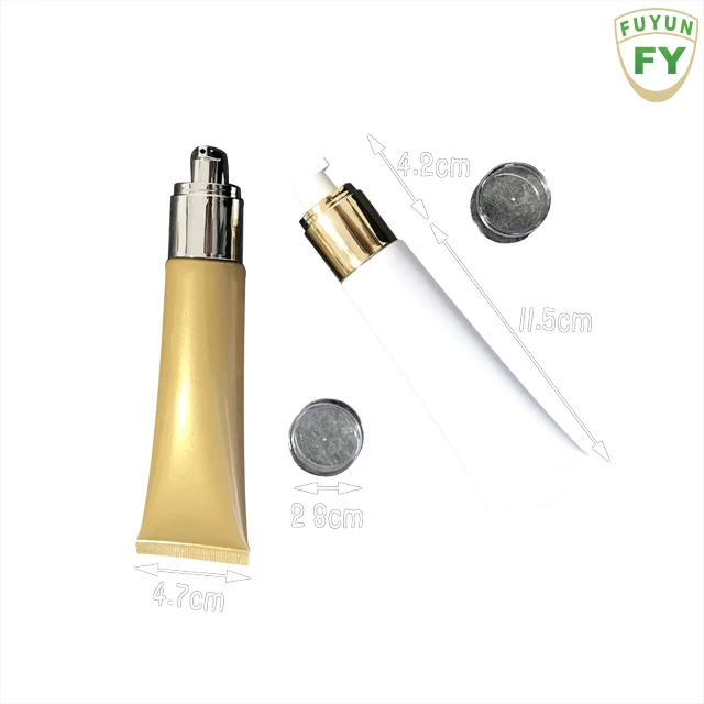 Fuyun 50ml matte black finish cosmetic PE plastic airless jar pump soft tubes for squeeze cosmetic cream lotion