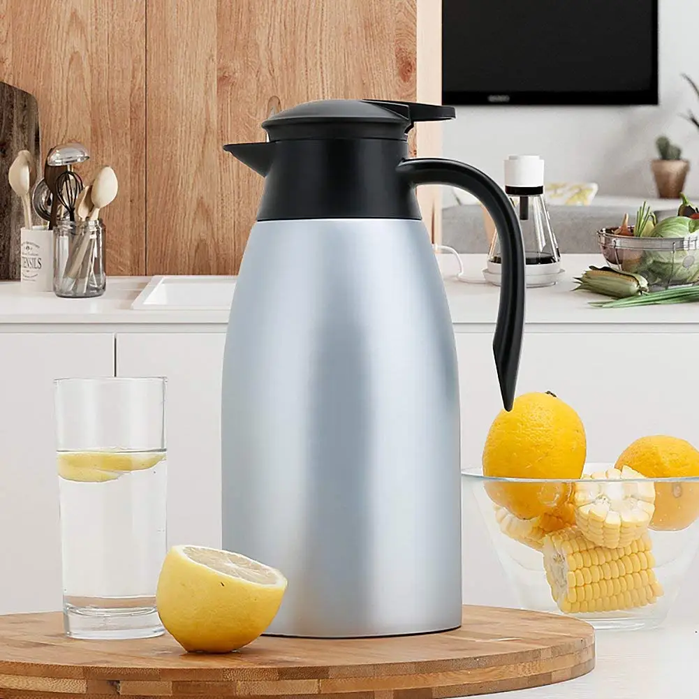 Insulated Coffee Pot Double Wall Stainless Steel 2L Coffee & Tea Sets Vacuum Insulated Custom Packing Acceptable Normal Size