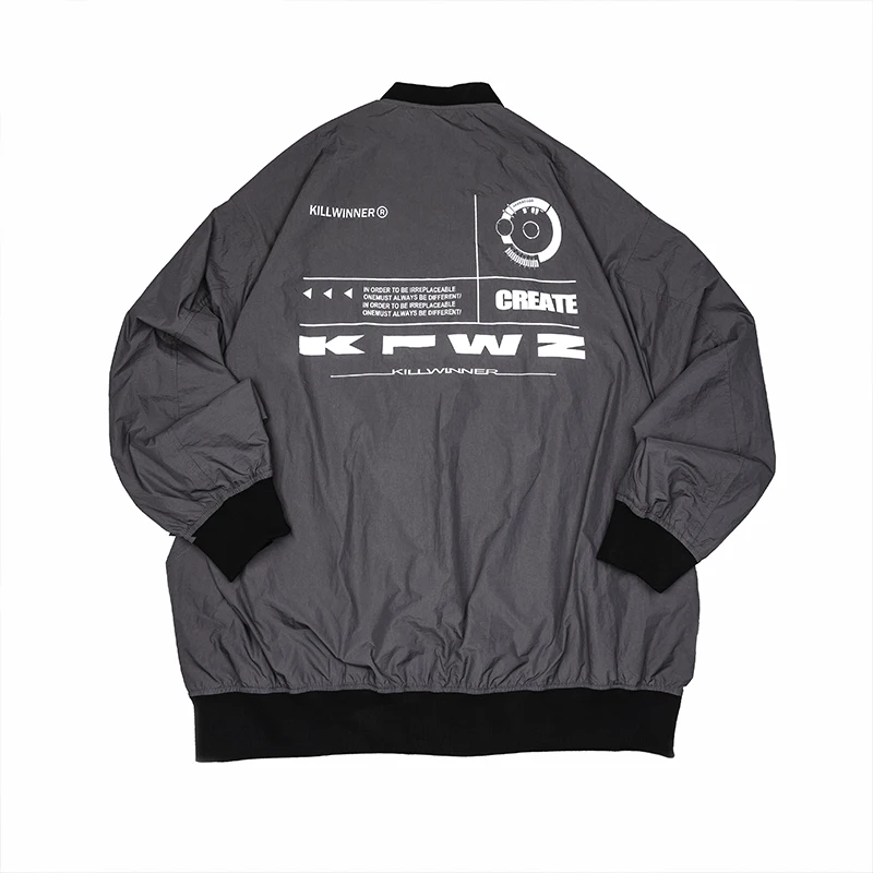 Killwinner spring and autumn coat air force tops trend brand men original design street print loose reversible pilot jacket