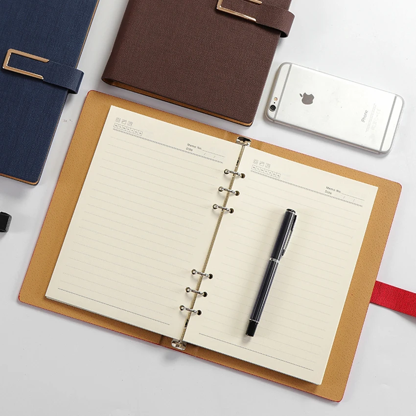 OEM high quality business agenda magnetic luxury note book with pen