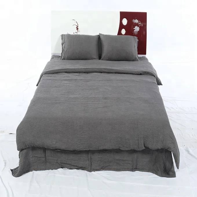 100% french flax linen bedding set pure linen comforter set duvet cover stone washed bed sheet bed sheet set wholesale