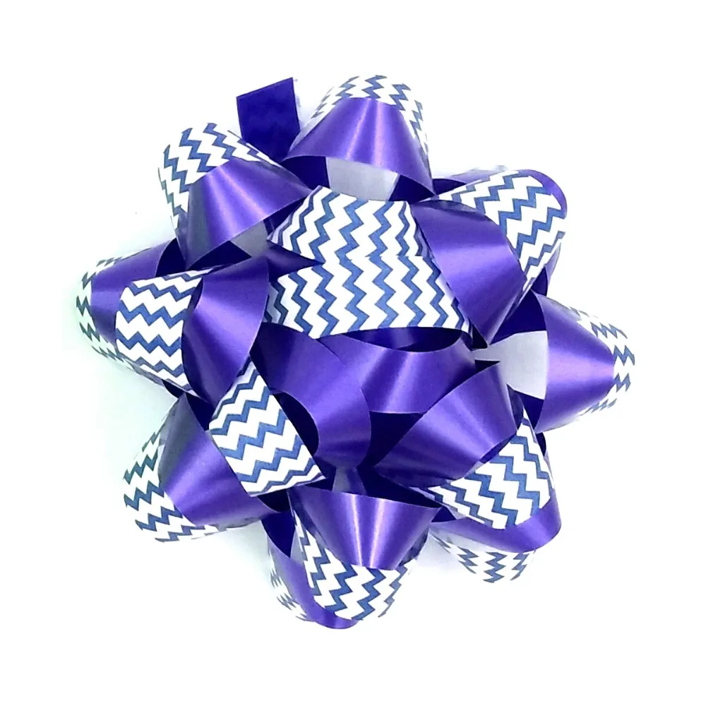 
New Style Gift Ribbon Decorative Bow Bouncing Lines Printing PLastic Ribbon Star Bow 