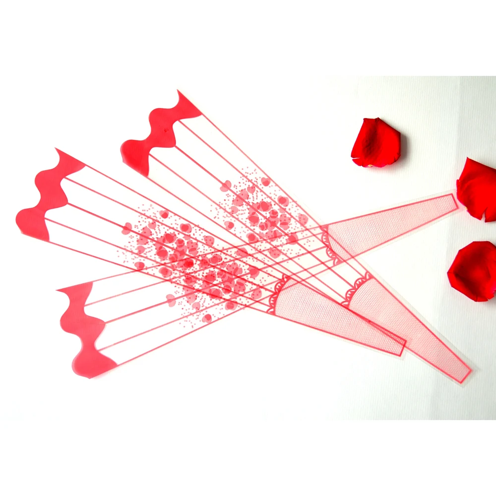 hot sale New Design Custom Logo Printed opp clear package bag Flower Sleeve