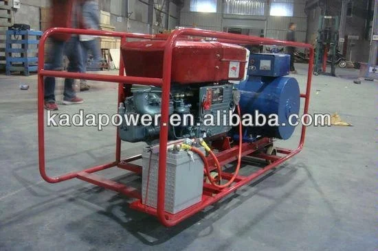 KADA gf1-7.5kw water cooled single cylinder electric start power diesel generator 7.5kw 7.5 kva generator harga