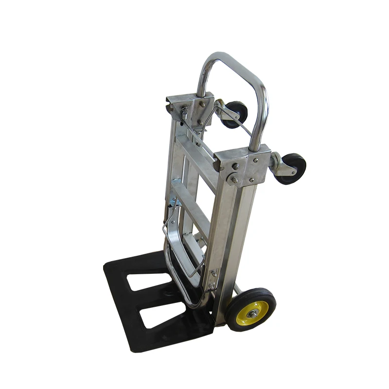 Хранение Складной ручной тележки алюминиевые корзину 4 колеса тележки