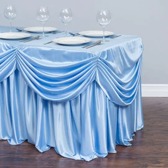 Drape Chiffon Tablecloth Pleated table cloth Skirt White