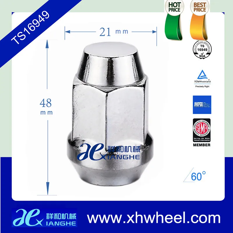 M12x1.5 chrome universal wheel nut auto racing lug nut wheel nut