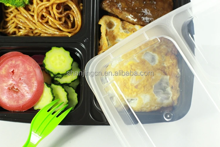 pp leakproof take away microwave custom convenient school tiffin kids plastic 3 compartment food container