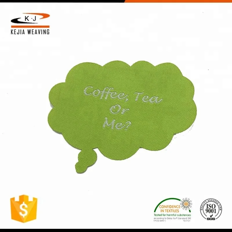 Wholesale Qualities Product Laser Cut Custom Polyester Sticker Woven Patches