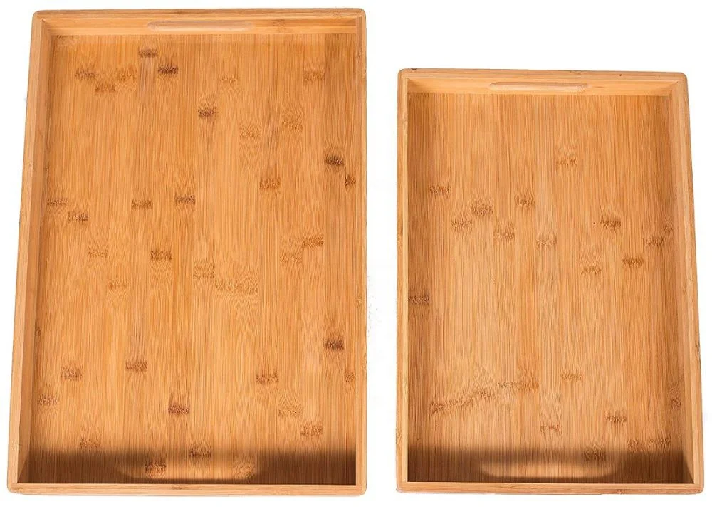 Поднос из бамбука для ресторана, поднос для завтрака, поднос из бамбука с ручкой для отеля