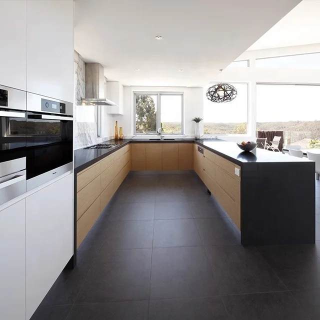 Vermonhouzz Natural Wood Veneer Kitchen Cabinets Wholesale Cheap China Factory Furniture