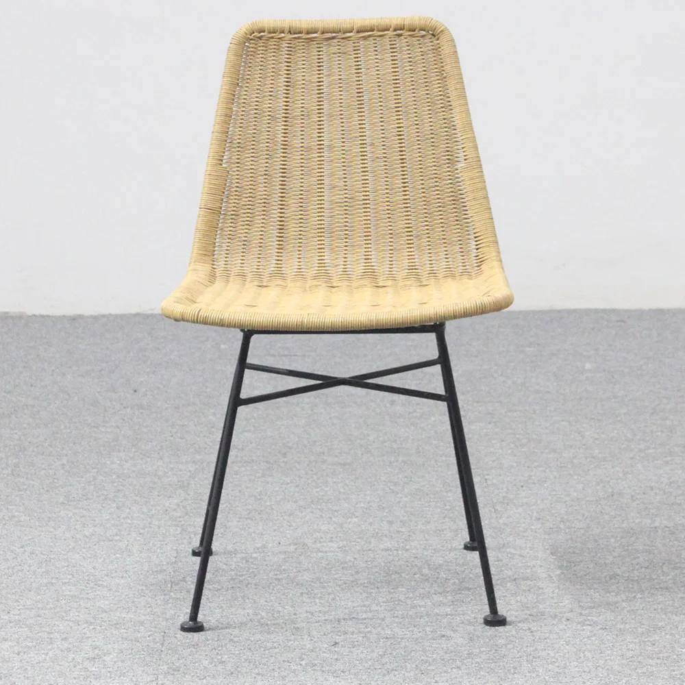 
New design outdoor iron frame round rattan dining chair for garden 