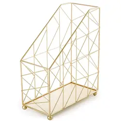 Black Metal 5-Slot Magazine Rack/Document Organizer